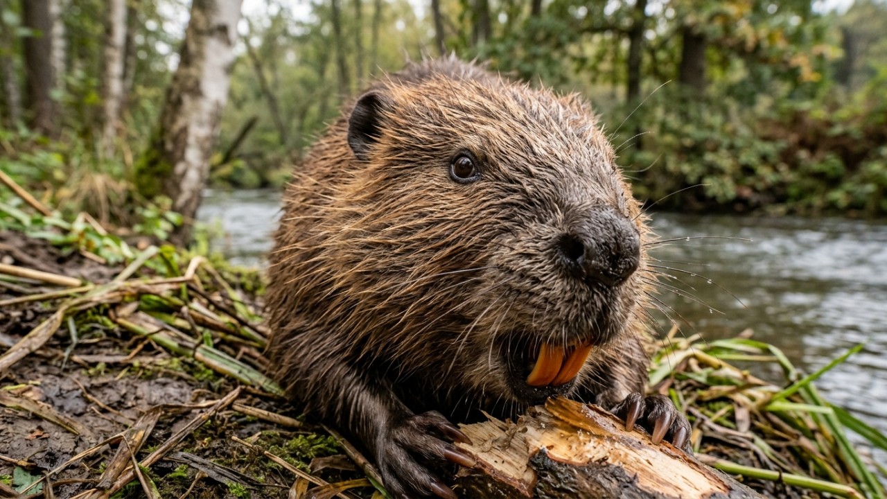 Castores europeus atuam como aliados naturais no combate às mudanças climáticas. – Imagem gerada por IA