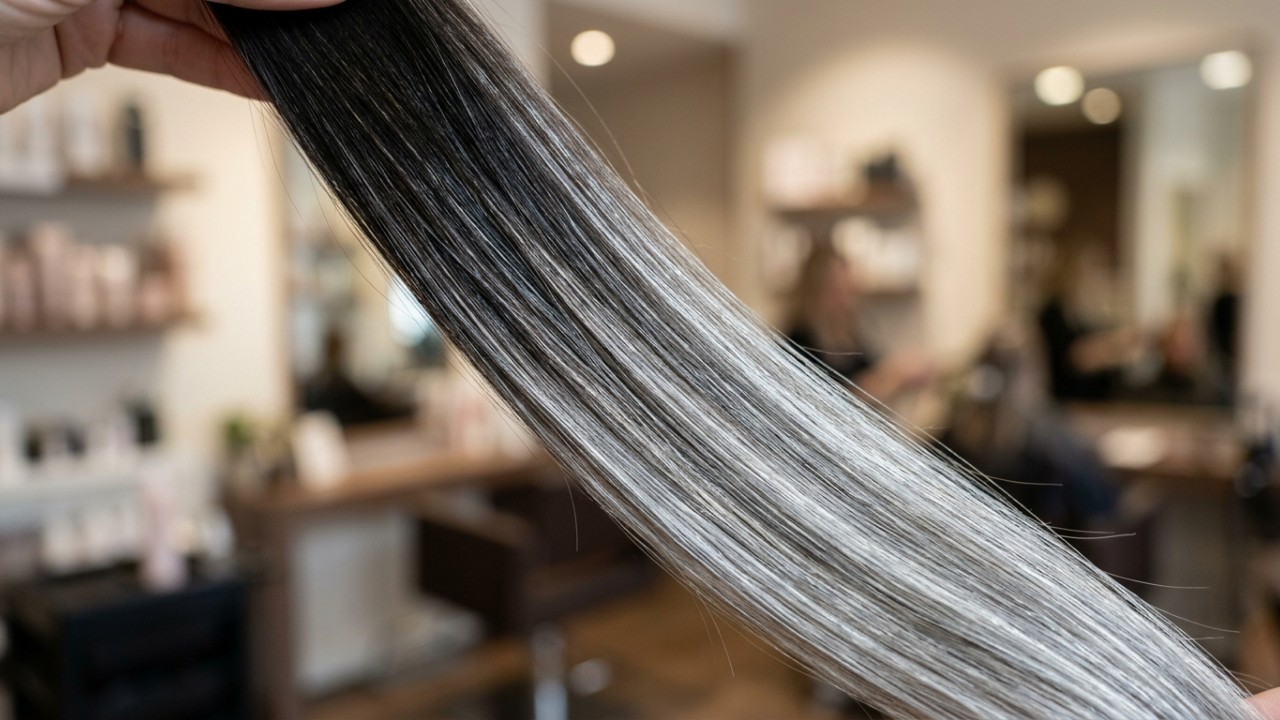A transição para os fios prateados ganha sofisticação com técnicas modernas que valorizam a beleza natural e reduzem a necessidade de retoques frequentes. – Imagem gerada por IA