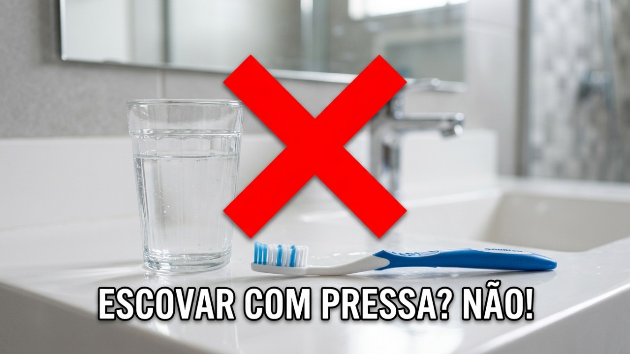 Escovar os dentes logo após comer, como nos doramas, pode ser um erro? Dentista alerta sobre o risco de erosão acida na boca e revela o melhor momento para fazer a limpeza Escovar os dentes logo após comer pode acelerar o desgaste do esmalte devido à acidez dos alimentos. – Imagem gerada por IA