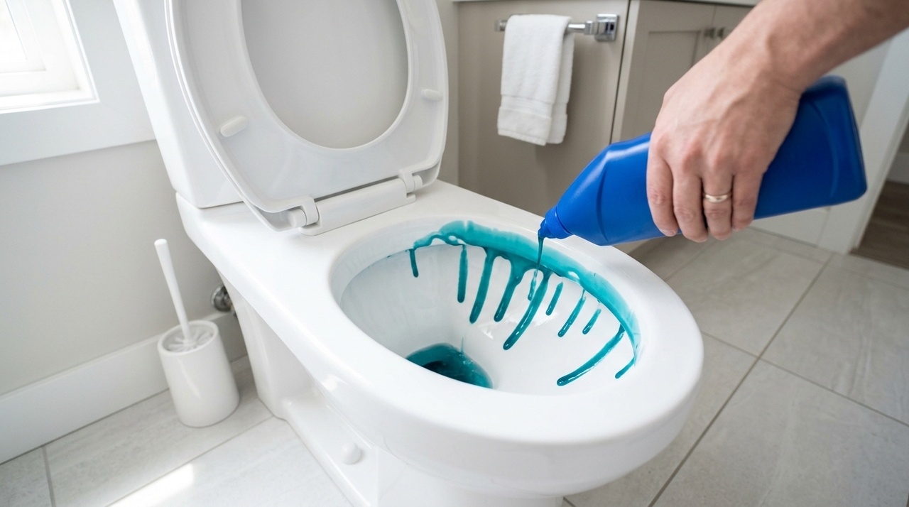 Pela manhã, a sujeira deve estar mais fácil de remover com escova sanitária