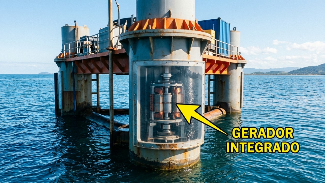 O dispositivo inovador alcança o limite teórico de cinquenta por cento de eficiência ao se ajustar dinamicamente às variações do mar. – Imagem gerada por IA