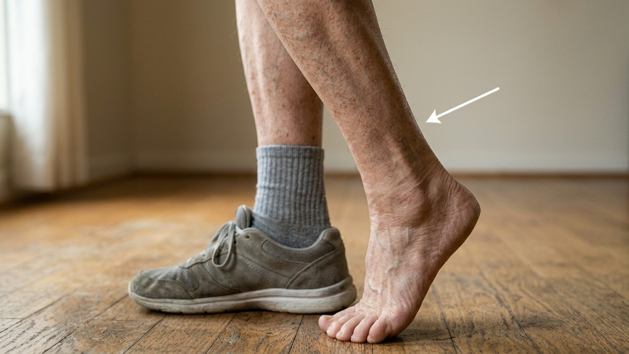 Praticar exercícios simples com apoio em casa fortalece os músculos das pernas e previne quedas na terceira idade. – Imagem gerada por IA