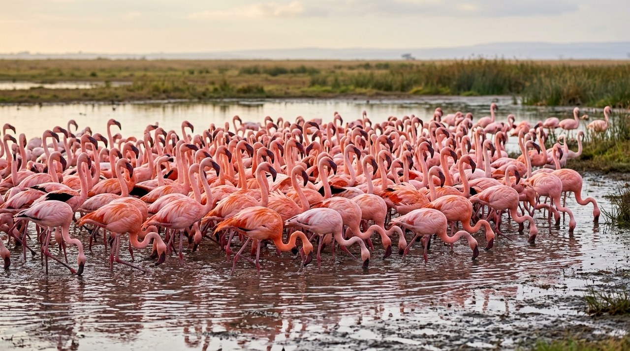 Como se chama um grupo de flamingos? Flamingos são aves altamente sociais.