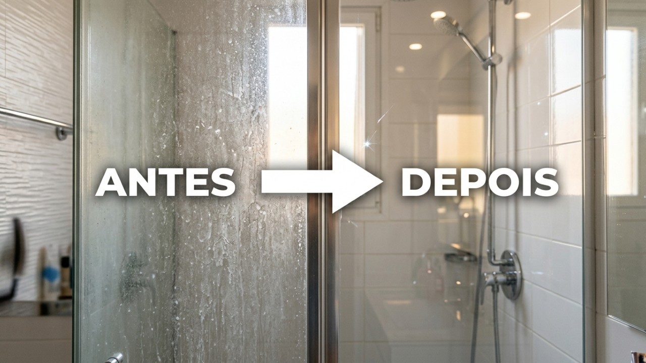 Utilize a técnica alemã com ingredientes simples para deixar o box do banheiro brilhando. – Imagem gerada por IA