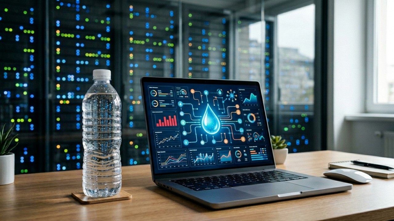 Os grandes servidores de inteligência artificial demandam resfriamento constante com água limpa para evitar falhas críticas de dados. – Imagem gerada por IA