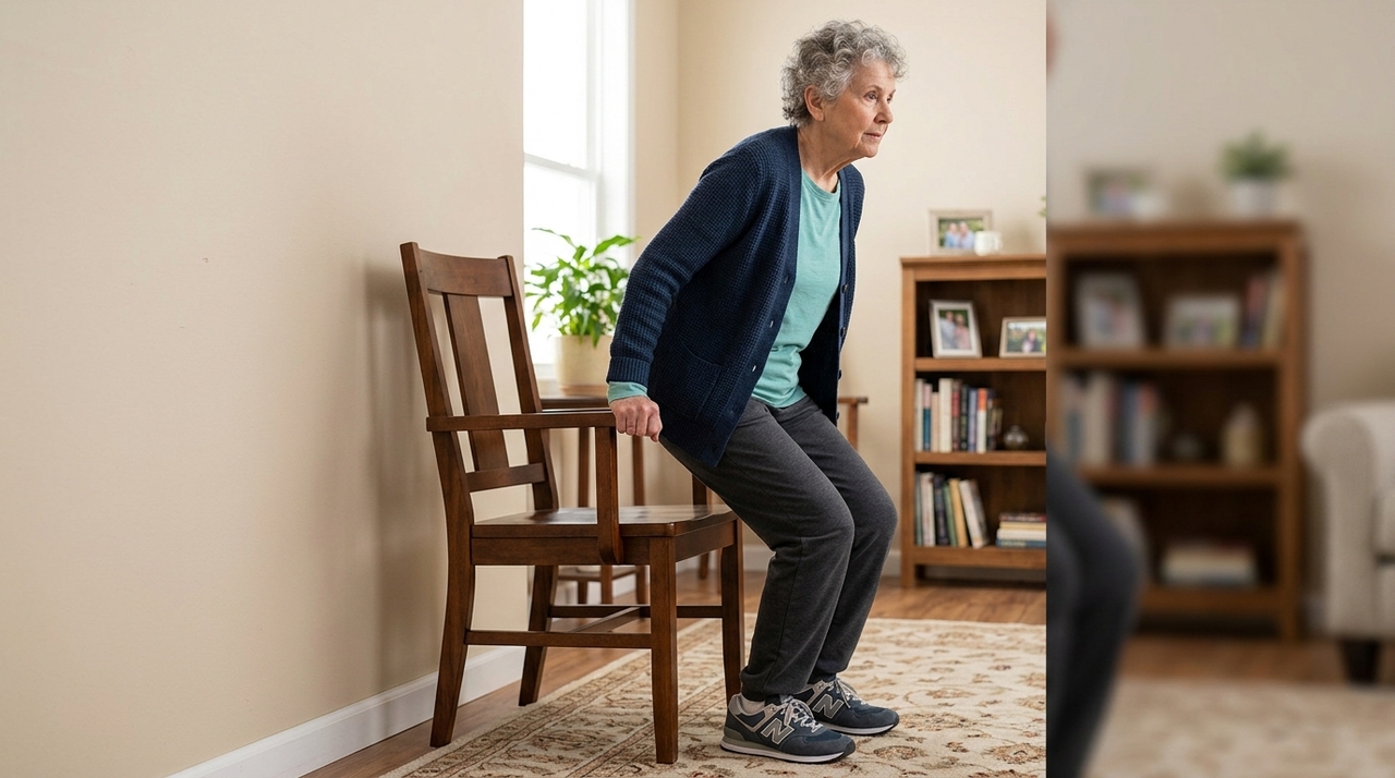 Adeus aos pesos e ao esforço excessivo: esse é o exercício ideal para quem tem mais de 70 anos e quer manter a força muscular O sentar e levantar da cadeira fortalece a musculatura de maneira progressiva, sem saltos e sem impacto.