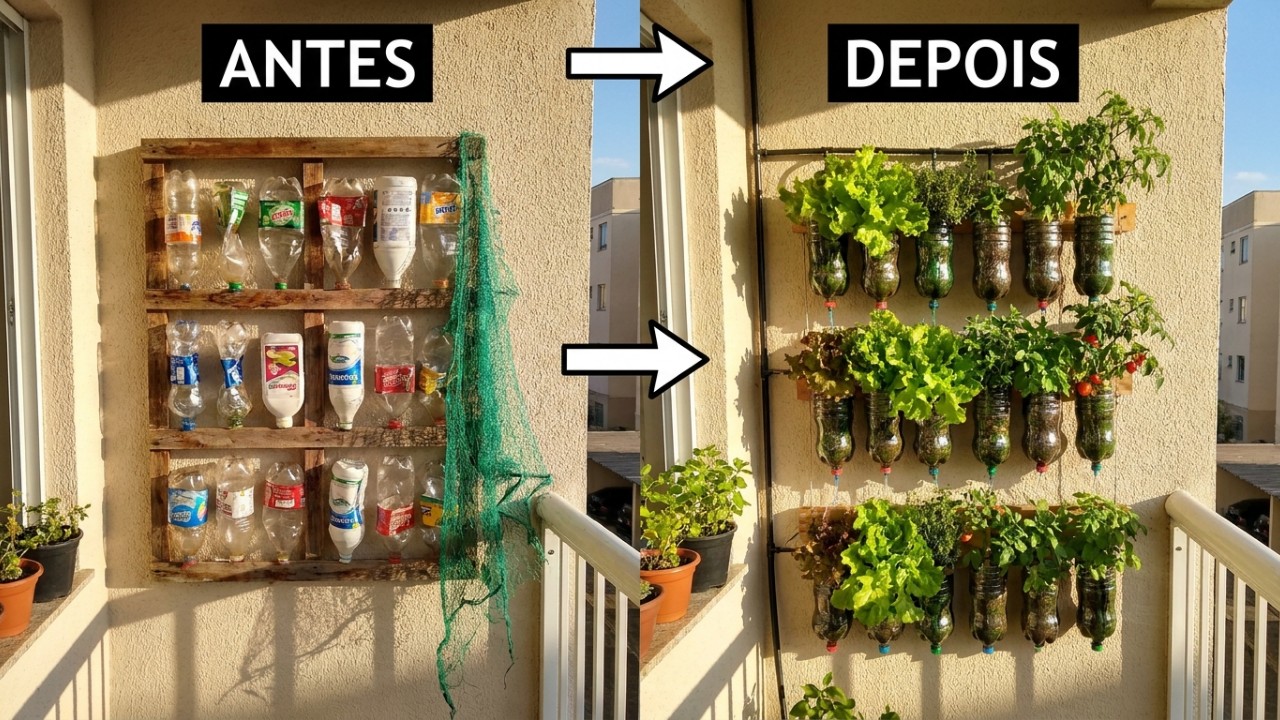Não jogue fora garrafas plásticas vazias, você tem um tesouro: 3 ideias indianas de faça você mesmo para reutilizá-las e organizar seu jardim O upcycling residencial de embalagens descartáveis otimiza o espaço vertical e promove a sustentabilidade dentro de casa. – Imagem gerada por IA
