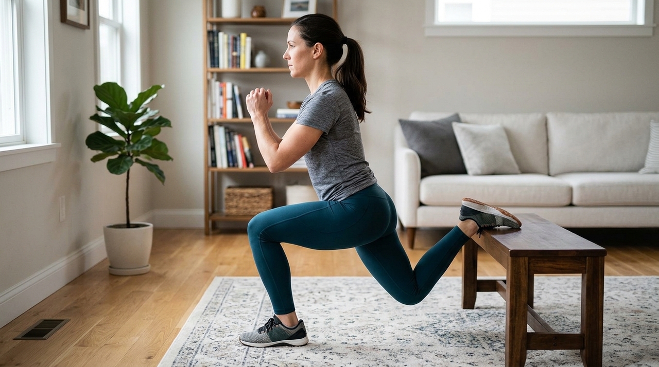 Sem comparação com o agachamento: este exercício de fitness fortalece as pernas de forma mais eficaz O principal diferencial do agachamento búlgaro está no fato de ele trabalhar uma perna por vez.