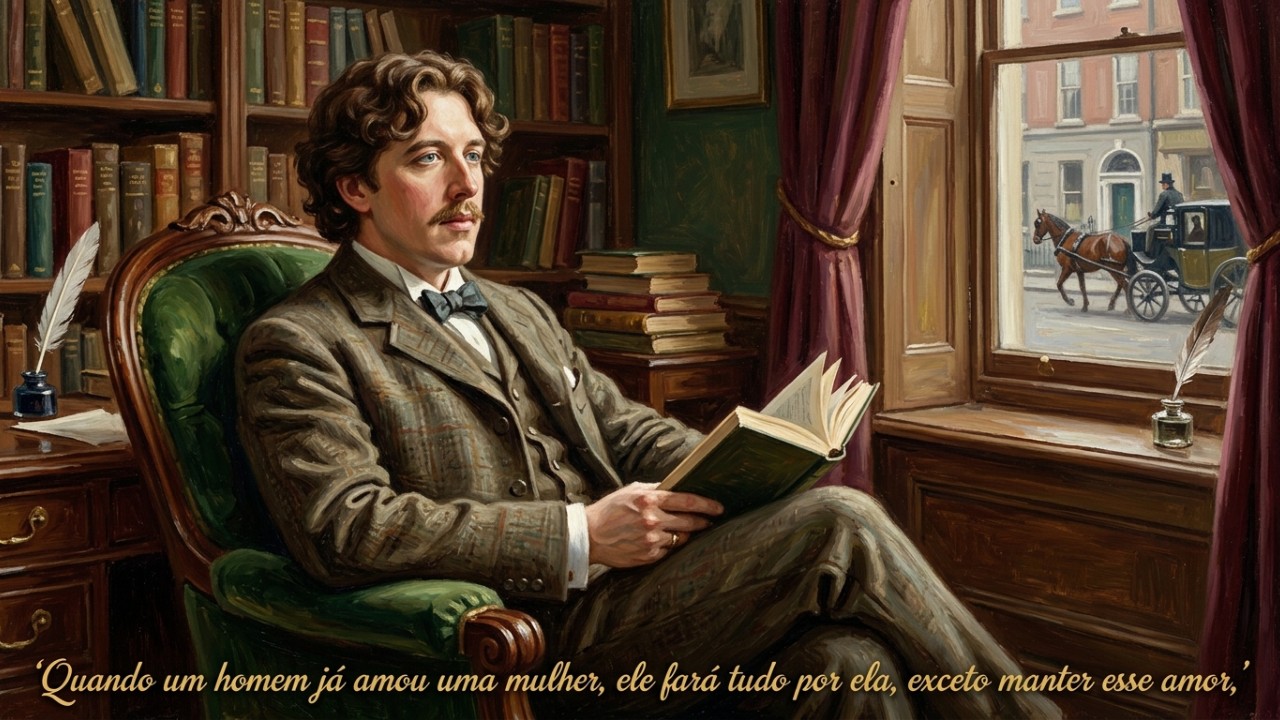 Oscar Wilde, escritor e poeta irlandês: “Quando um homem já amou uma mulher, ele faz qualquer coisa por ela, menos manter esse amor”, uma lição atemporal sobre como o amor e os relacionamentos mudam com o tempo O teatro clássico de Oscar Wilde funciona como um espelho atemporal das contradições humanas e da efemeridade do desejo nos relacionamentos. – Imagem gerada por IA