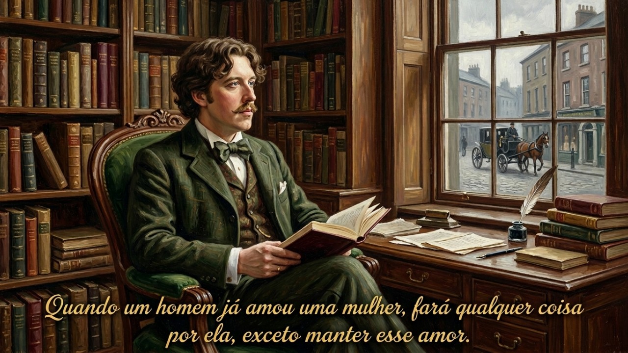 Oscar Wilde, escritor e poeta irlandês: “Quando um homem já amou uma mulher, ele faz qualquer coisa por ela, menos manter esse amor”, uma lição atemporal sobre como o amor e os relacionamentos mudam com o tempo A literatura de Oscar Wilde expõe com ironia a fragilidade das relações afetivas e a volatilidade do interesse humano após a conquista amorosa. – Imagem gerada por IA