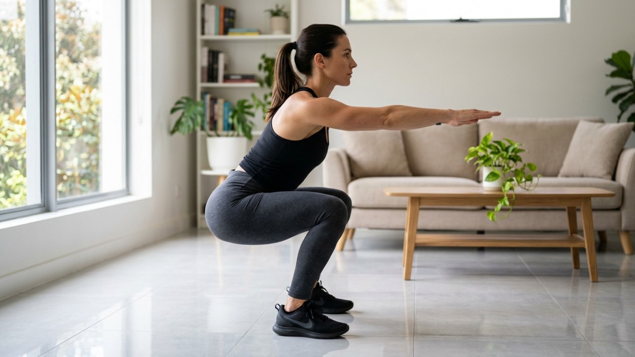 Fazer caminhada é bom, mas especialistas concordam que este é o melhor exercício para mandar embora a flacidez nas pernas O agachamento diário supera os treinos tradicionais de esteira ao fornecer o estímulo localizado ideal para pernas firmes e saudáveis. – Imagem gerada por IA
