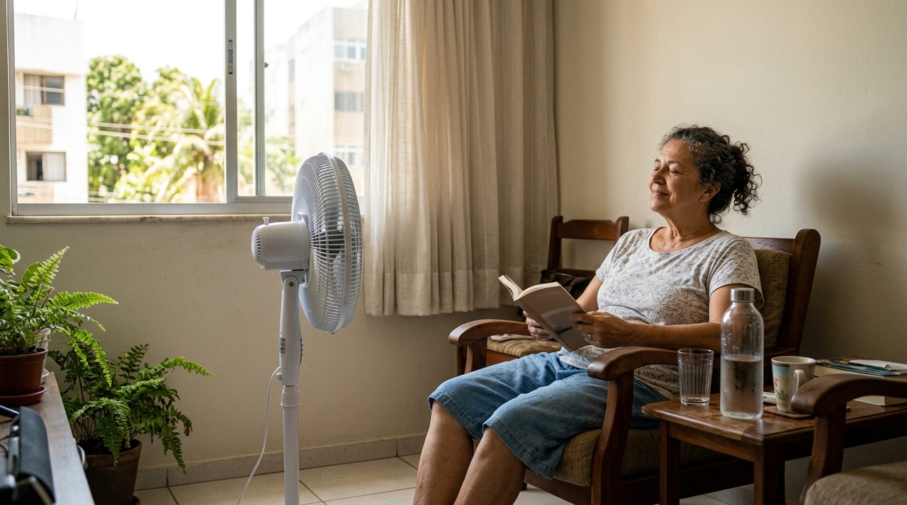Em calor extremo, especialmente quando a casa passa dos 35 °C, o ventilador pode deixar de ser aliado.