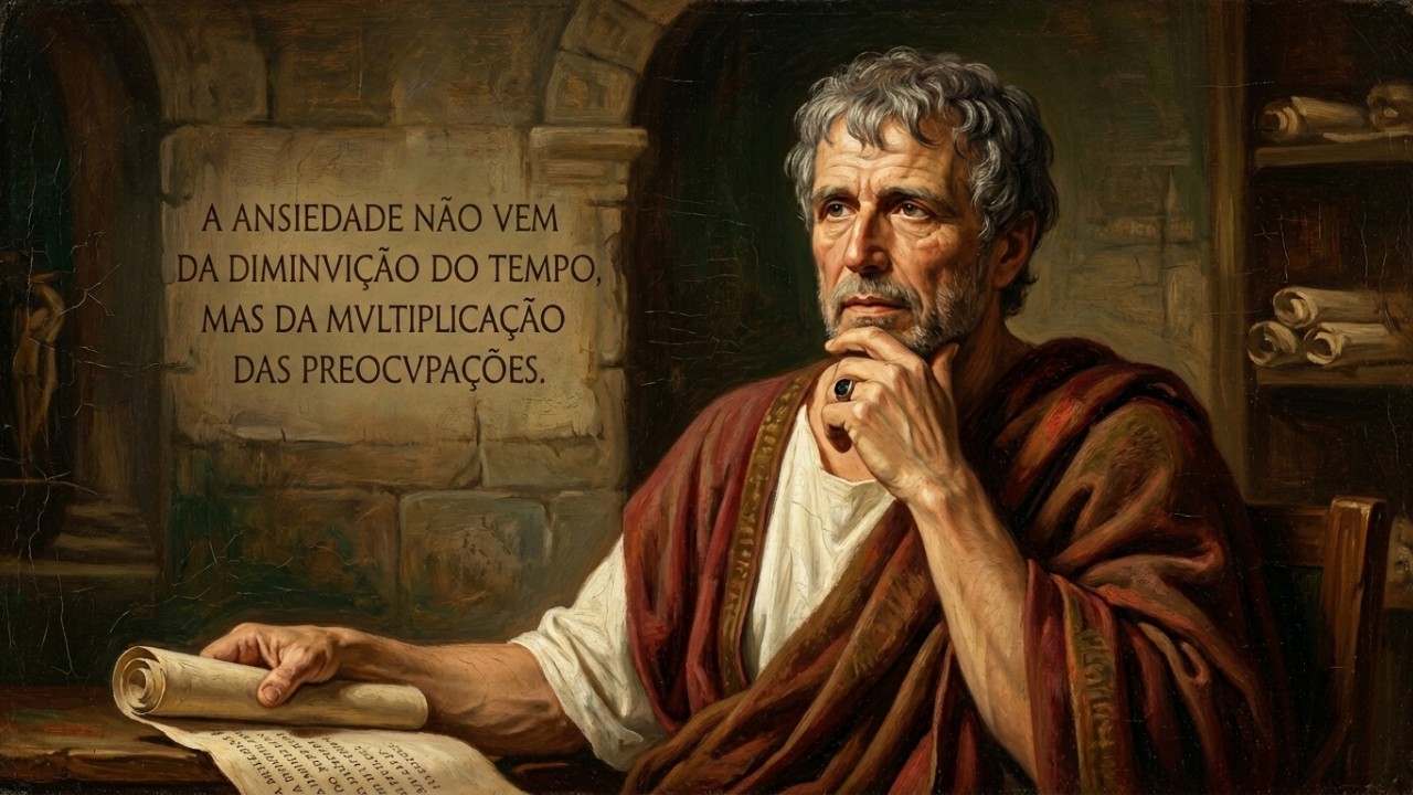 O estoicismo oferece ferramentas práticas para encontrar equilíbrio mental em meio à rotina acelerada. – Imagem gerada por IA