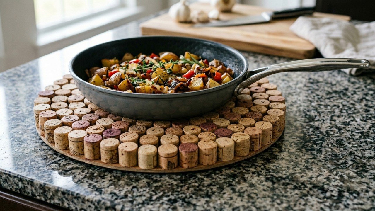 Não jogue fora rolhas de vinho usadas, você tem um tesouro: 3 ideias portuguesas de faça você mesmo para reutilizá-las e decorar sua cozinha O artesanato com cortiça permite criar peças personalizadas e sustentáveis de forma prática e sem gastar muito. – Imagem gerada por IA