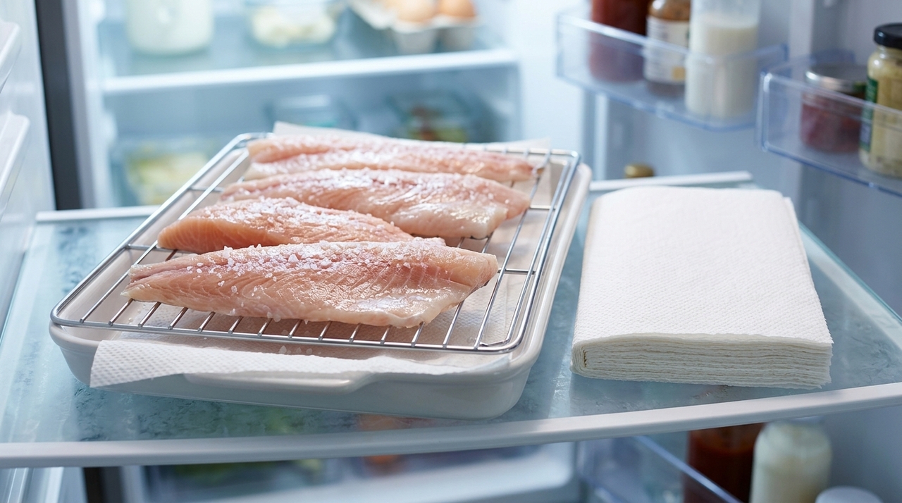 Os chefs concordam: “O peixe mais suculento não precisa de mais tempo no forno, mas sim de uma etapa anterior diferente.” A técnica é fazer uma salga breve antes do forno