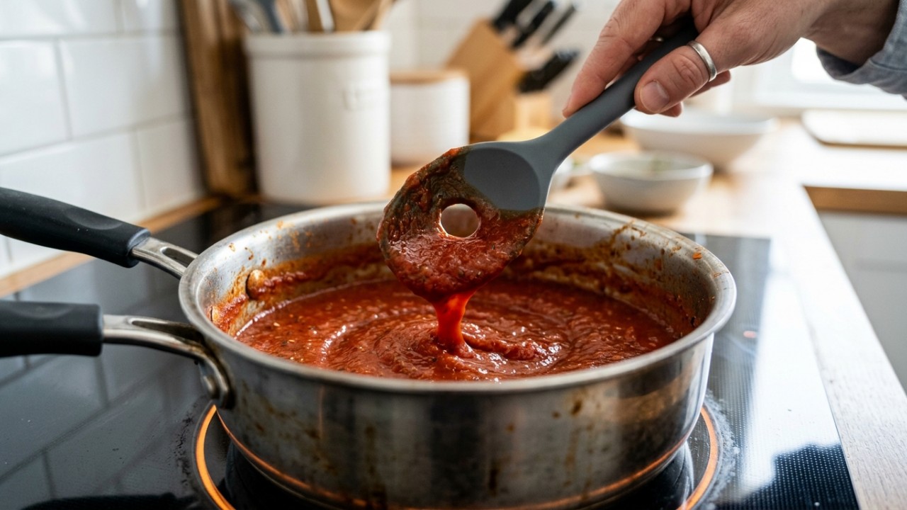 O furo central na colher moderna reduz o esforço e garante misturas perfeitamente homogêneas. – Imagem gerada por IA