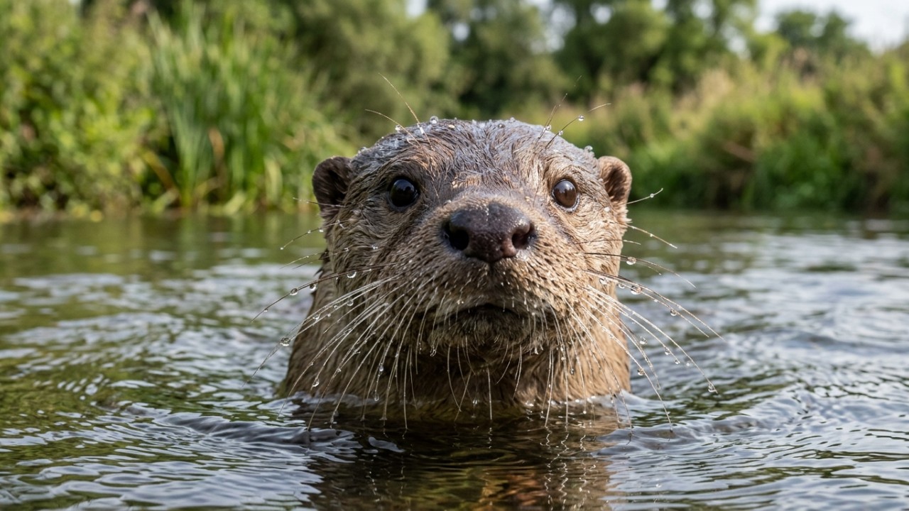 Armadilhas fotográficas utilizadas por pesquisadores indianos revelam a presença inédita de mamífero aquático em área protegida. – Imagem gerada por IA