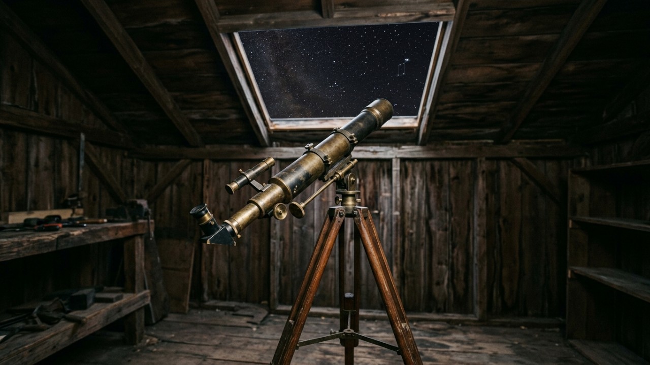 Um astrônomo de 25 anos usou um telescópio de 4 polegadas em um galpão de madeira para identificar um sinal que ajudou a abrir caminho para a descoberta de milhares de planetas O telescópio STARE e o galpão de madeira no Colorado onde cientistas revolucionaram a astronomia moderna. – Imagem gerada por IA