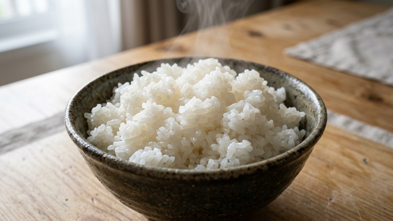 O tempo de descanso após o cozimento permite que o vapor termine de cozinhar os grãos de forma homogênea e equilibre a umidade. – Imagem gerada por IA
