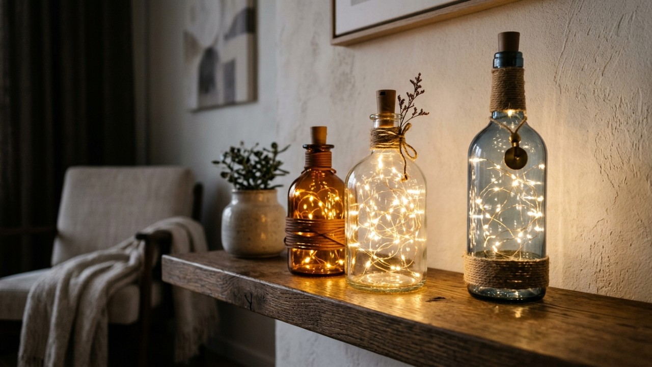 Não jogue fora garrafas de vinho vazias, você tem um tesouro: 3 dicas de faça você mesmo para reutilizá-las e decorar sua casa A customização criativa de recipientes de vidro promove um estilo de vida consciente e traz mais sofisticação aos ambientes. – Imagem gerada por IA