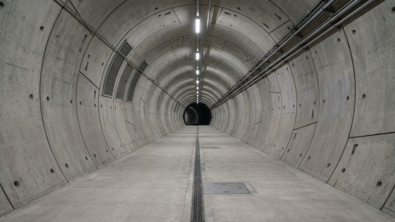 A engenharia de ponta do túnel profundo armazena milhões de galões de efluentes para proteger o James River e o ecossistema aquático contra a contaminação urbana. – Imagem gerada por IA