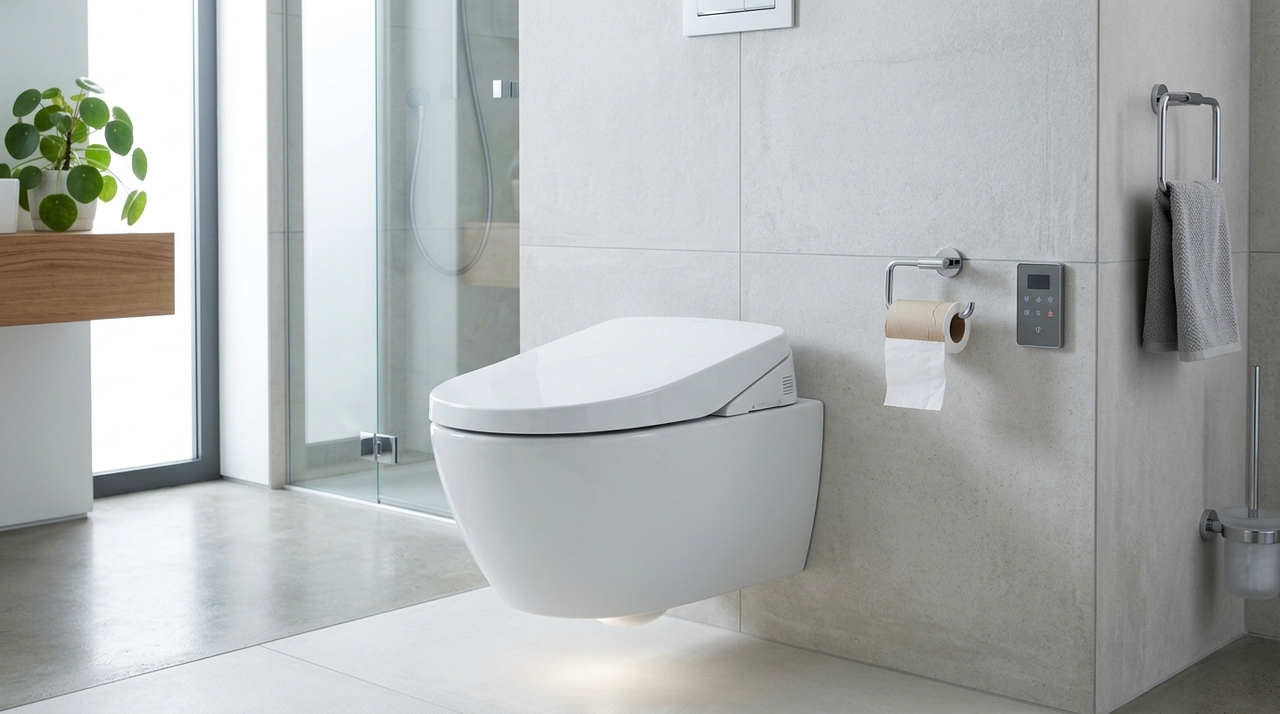O vaso sanitário inteligente reúne assento sanitário e limpeza com água em um único aparelho, reduzindo a dependência do papel higiênico.