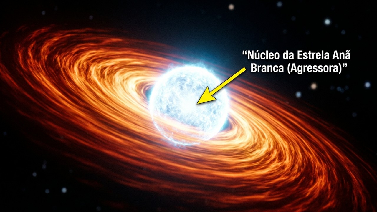 O sistema binário ASKAP J1745−5051 funciona como um laboratório natural para estudar a física em condições extremas. – Imagem gerada por IA